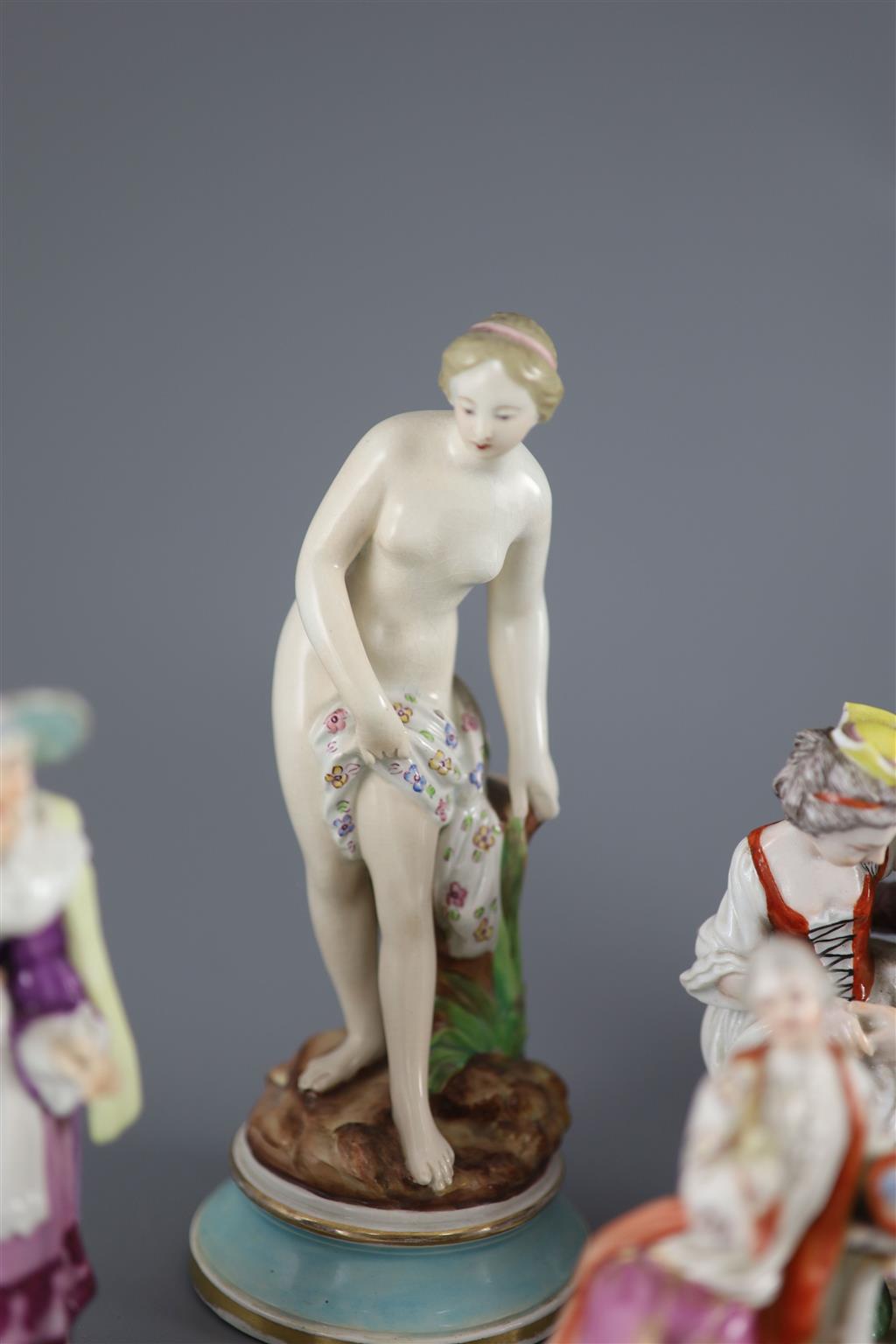 Seven assorted Continental porcelain figures,